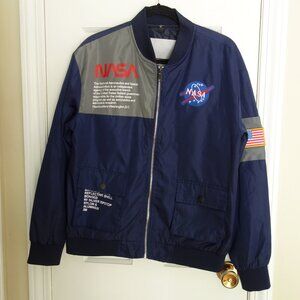 APOLLO / NASA Patches Blue Bomber Streetwear Jacket / Windbreaker – Men’s Med